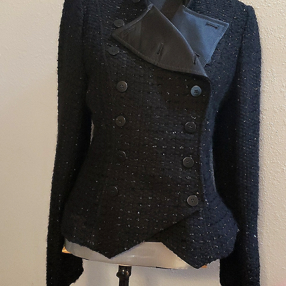 Armani Collezione Tweed Pattern Jacket Size 8